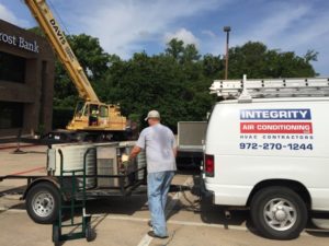 Integrity Air Conditioning Van, Crane, and Technician